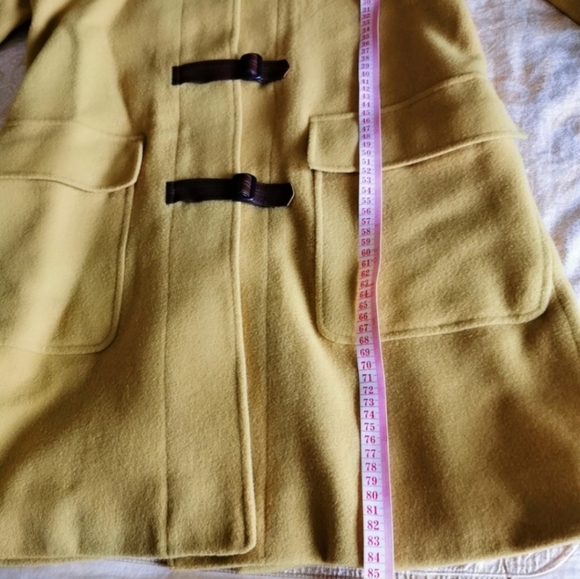 Golden tan wool-blend buckle hooded car coat - Picture 7 of 9